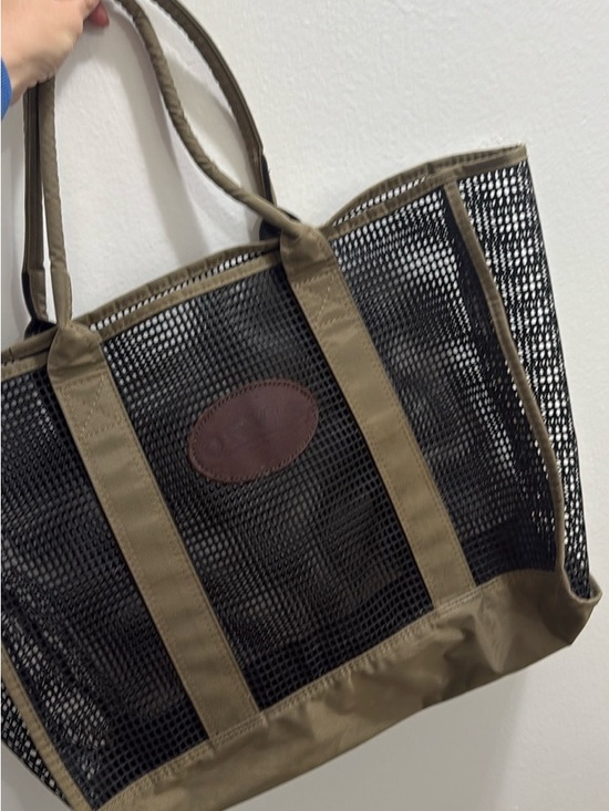 Orvis Other - Orvis Black Mesh and Tan Tote with Brown Leather Logo
#vintagellbean